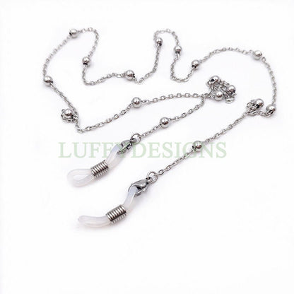 5pcs Eye Glass Stainless Steel Chains, Sunglass Chain, Eyeglass Holder Snake/Beaded Chain, 18k Gold /Rose Gold plated, Reading Glass Chain