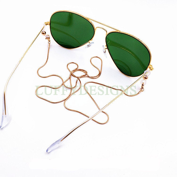 5pcs Eye Glass Stainless Steel Chains, Sunglass Chain, Eyeglass Holder Snake/Beaded Chain, 18k Gold /Rose Gold plated, Reading Glass Chain