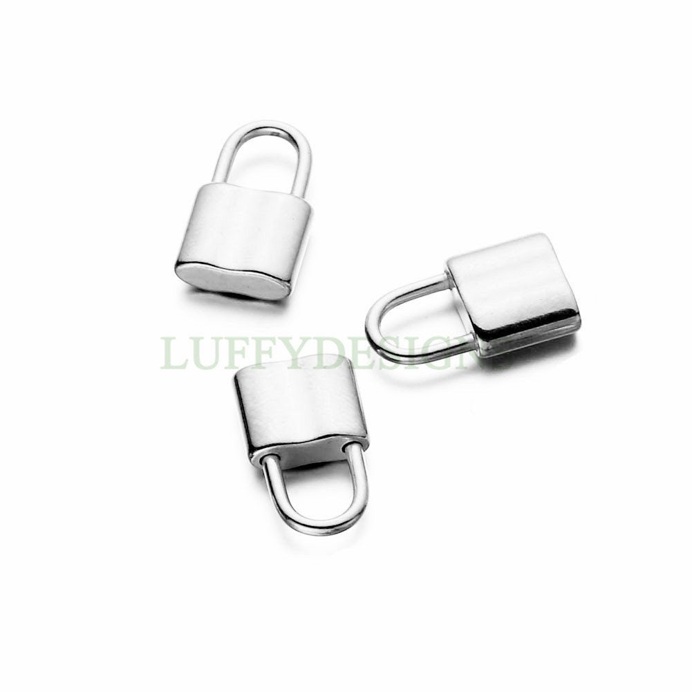 10pcs 3D Lock Charms 10x17mm, Gold plated Stainless Steel, Gold Lock Pendant Charm, Tiny Lock Findings, Rose Gold Lock Pendant