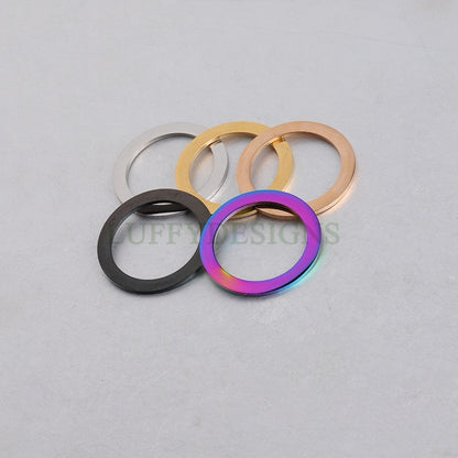 10pcs Gold Ring Charm, Close Jump Ring, Circles Charms Link Connectors, Round Pendant, Round Flat Ring, 18K Gold plated 316L Stainless Steel
