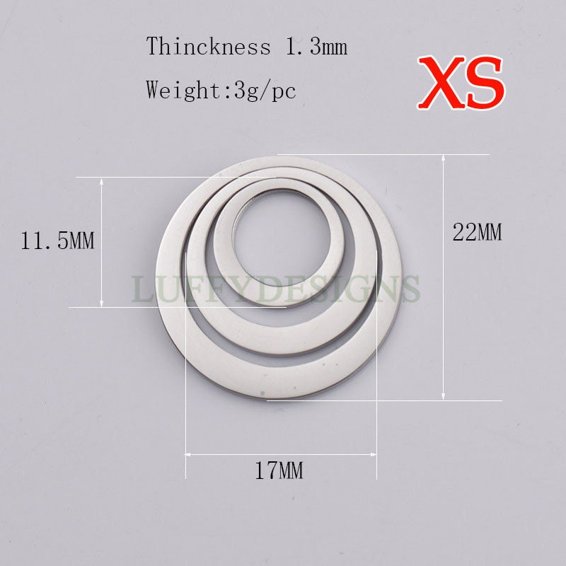 5pcs Circles Charm, Three-Layer Circle Pendant, Stainless Steel Ring Charm, Circles Charms Link Connectors, Round Pendant, Round Flat Ring