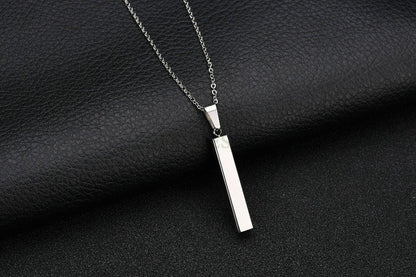 Personalized 3D Bar Necklace, Custom Name Necklace, Gold Jewelry, 4 Side Column Pendant, Engraved Necklace,Bridesmaid Necklace,Chrismas Gift