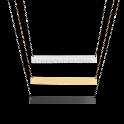 Personalize Bar Necklace,Custom Name Necklace,Gold Necklace,Gold Jewelry,Engraved Necklace,Bridesmaid Gift,Friendship Necklace,Chrismas Gift