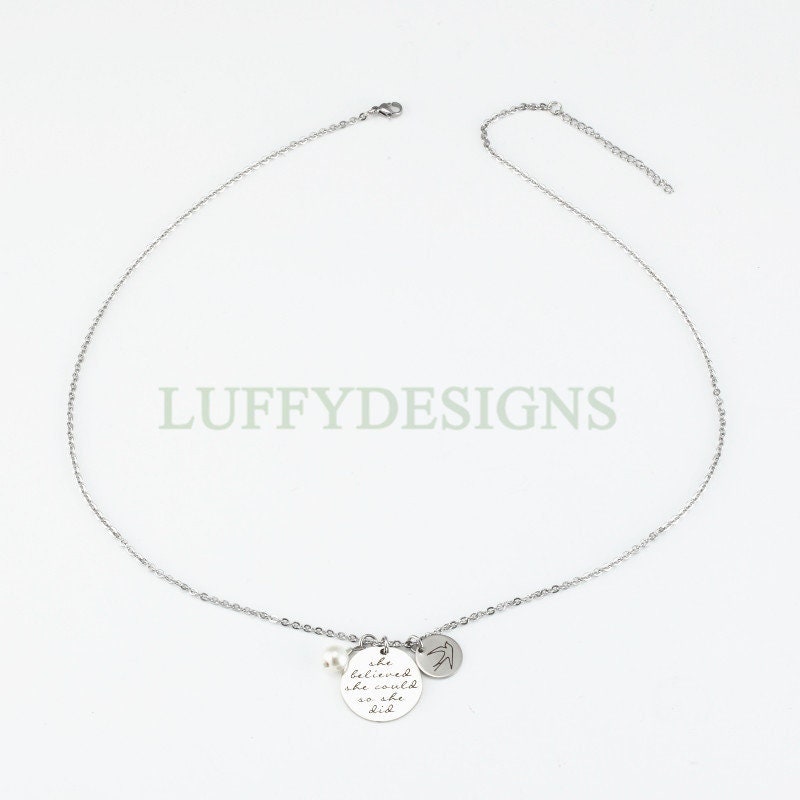 Personalized Jewelry, Engraved Stainless Steel Necklace, Quote Necklace, Customized Necklace, Inspirational Jewelry,Friendship Birthday Gift