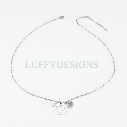 Personalized Jewelry, Engraved Stainless Steel Necklace, Quote Necklace, Customized Necklace, Inspirational Jewelry,Friendship Birthday Gift