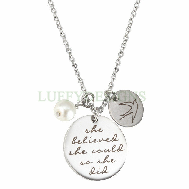Personalized Jewelry, Engraved Stainless Steel Necklace, Quote Necklace, Customized Necklace, Inspirational Jewelry,Friendship Birthday Gift