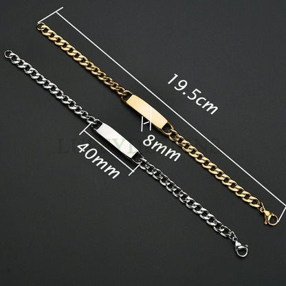 Personalize Bar Bracelet, Custom Name Bracelet, Gold Men Bracelet, Engraved Bracelet, Gift For Men, Men's Custom Bracelet, Father's Day Gift