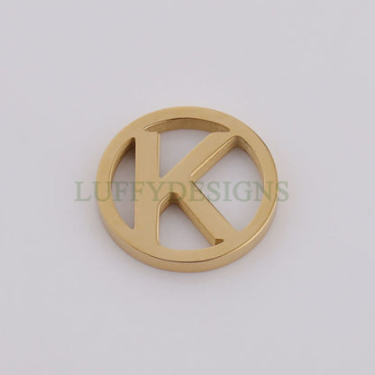 A-Z Uppercase Letter Charm, Alphabet Charm, Gold Letter Pendant, 26 Letters Initial Charms, 18K Gold Plated Stainless Steel, Mirror Polished