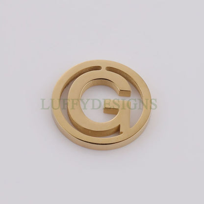 A-Z Uppercase Letter Charm, Alphabet Charm, Gold Letter Pendant, 26 Letters Initial Charms, 18K Gold Plated Stainless Steel, Mirror Polished