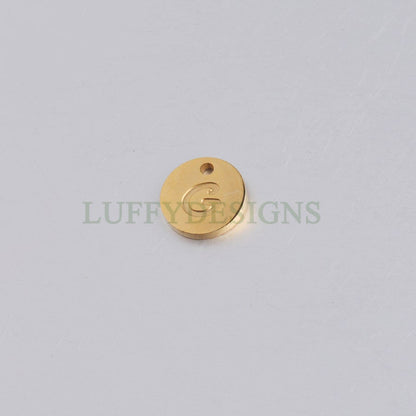 A-Z Uppercase Letter Charm, Alphabet Charm, Gold Letter Pendant, 26 Letters Initial Charms, 18K Gold Plated Stainless Steel, Mirror Polished