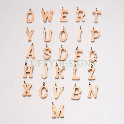 Uppercase Letter Charm, Alphabet Charm, Gold Letter Pendant, 26 Letters Initial Charms, Gold Plated Stainless Steel,Mirror Polished Letter