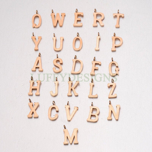 Uppercase Letter Charm, Alphabet Charm, Gold Letter Pendant, 26 Letters Initial Charms, Gold Plated Stainless Steel,Mirror Polished Letter