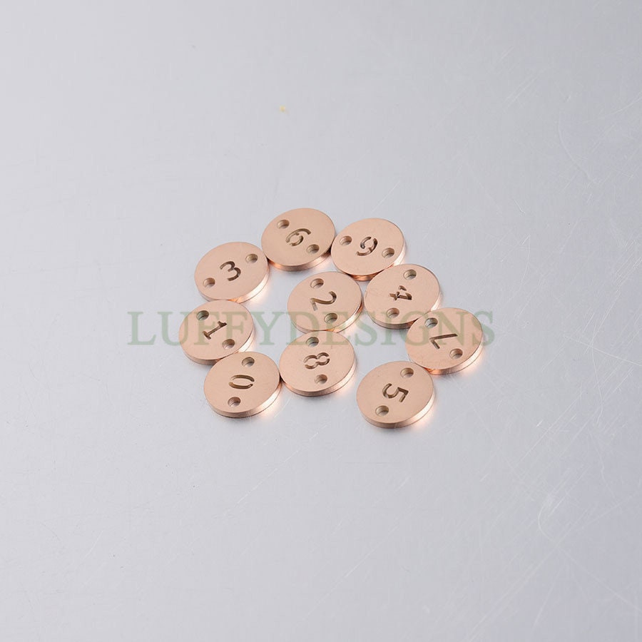 5pcs Number Charms, Gold Number Link Connector, Anniversary Bracelet Supply, 18K Gold Plated Stainless Steel, Mirror Polished Number