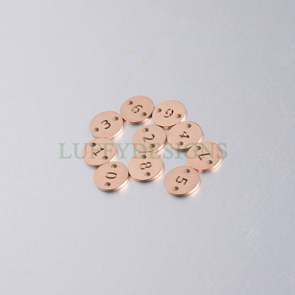 5pcs Number Charms, Gold Number Link Connector, Anniversary Bracelet Supply, 18K Gold Plated Stainless Steel, Mirror Polished Number