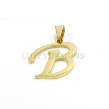 Uppercase Letter Charm, Alphabet Charm, Gold Letter Charm, 26 Letters Initial Charms, 18K Gold Plated Stainless Steel,Mirror Polished Letter