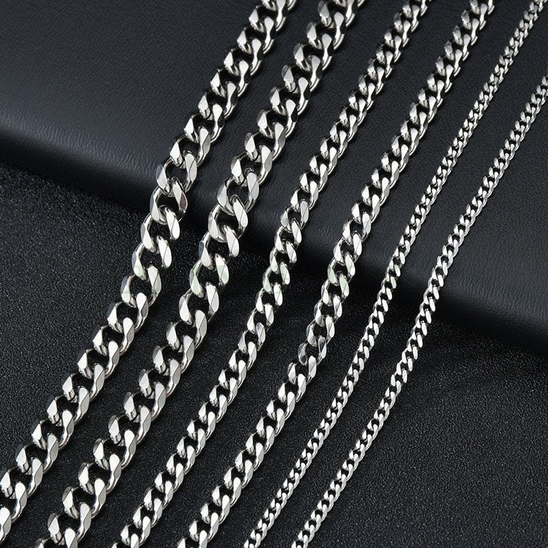 2pcs Gold Cuban Link Chain Necklace, Miami Cuban Curb Links, Cuban Men Necklace, Women Necklaces, Gift for Men, Gold plated Stainless Steel
