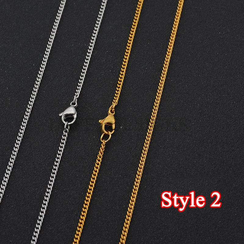 Wholesale 5pcs Finished 316L Stainless Steel Chain,  18k Gold Plated, Necklace Chains Bulk For Jewelry Making, Hypoallergenic Chain