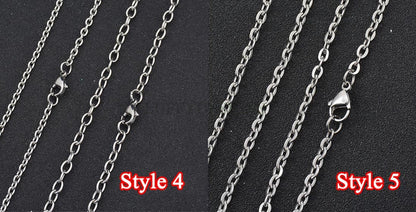 Wholesale 5pcs Finished 316L Stainless Steel Chain,  18k Gold Plated, Necklace Chains Bulk For Jewelry Making, Hypoallergenic Chain