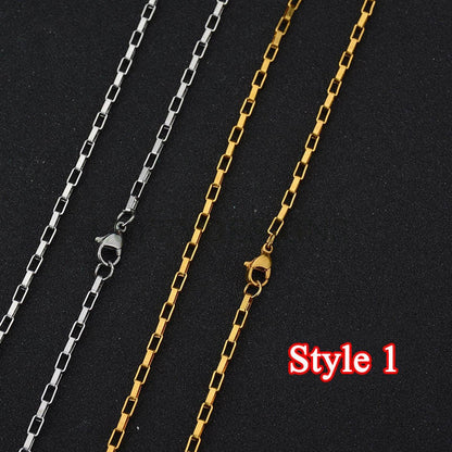 Wholesale 5pcs Finished 316L Stainless Steel Chain,  18k Gold Plated, Necklace Chains Bulk For Jewelry Making, Hypoallergenic Chain