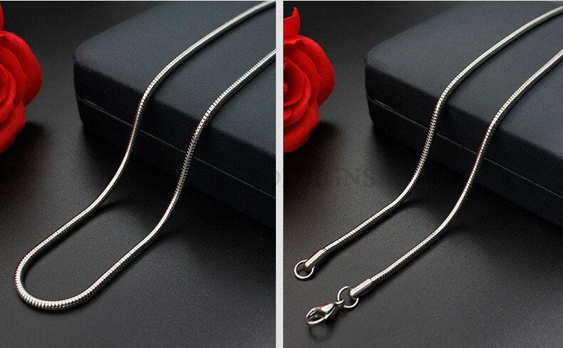 10pcs Finished 316L Stainless Steel Chains, Snake Chains, 18k Gold /Rose Gold plated, 16 /18 /20 inches, 0.9mm /1.2mm /1.5mm /2.0mm /2.4mm
