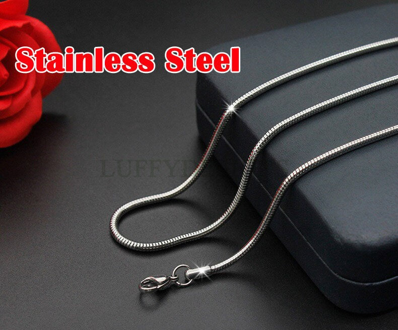 10pcs Finished 316L Stainless Steel Chains, Snake Chains, 18k Gold /Rose Gold plated, 16 /18 /20 inches, 0.9mm /1.2mm /1.5mm /2.0mm /2.4mm