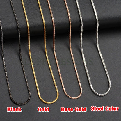 10pcs Finished 316L Stainless Steel Chains, Snake Chains, 18k Gold /Rose Gold plated, 16 /18 /20 inches, 0.9mm /1.2mm /1.5mm /2.0mm /2.4mm