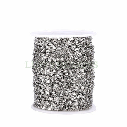 16ft/5m Lip Chain 1.8mm/2.3mm, Gold plated Stainless Steel, Unfinished Double Bar Chain, Bulk Soldered Link Chain