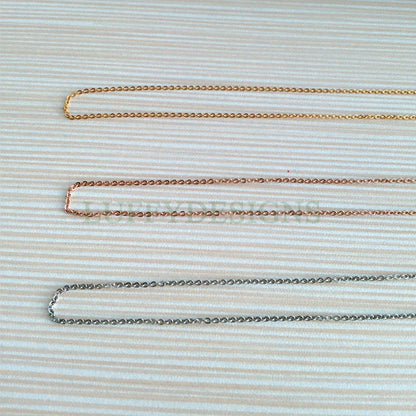 16Ft /33Ft Gold Stainless Steel Chains, Flat oval Links -Gold Cross Chain, Rose Gold chain, Black Chain -1.1mm / 1.5mm / 2.0mm / 2.5mm