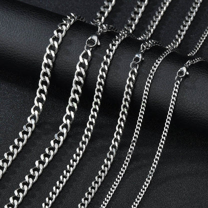 5pcs Gold Cuban Link Chain Necklace, Miami Cuban Curb Links, Cuban Men Necklace, Women Necklaces, Gift for Men, Gold plated Stainless Steel