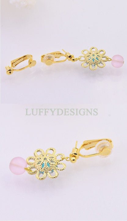 10pcs Non Piercing Earrings, Ear Clip with Attached Ear Nuts, Earwire Converter, Gold /Rhodium /Silver plated Brass, Comfortable Fit