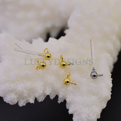 20pcs  Invisible Earring Findings, Studs with Backs, Clear Plastic Earring Posts, hypoallergenic Resin Ear Stud, Jewelry Supplies