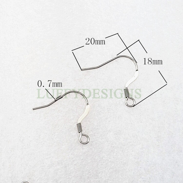 100pcs Gold Ear Wire Hooks, Coil Earring Hooks, Earring Findings, 316L Stainless Steel Hypo Allergenic French Hooks, Fish Hooks