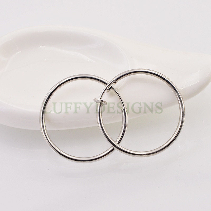 20pcs Clip On Fake Large Earrings, Ear Hoops, Gold /Rose Gold Earrings Stud 18-60mm Diameter - No Piercing Required