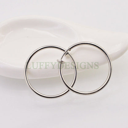 20pcs Clip On Fake Large Earrings, Ear Hoops, Gold /Rose Gold Earrings Stud 18-60mm Diameter - No Piercing Required