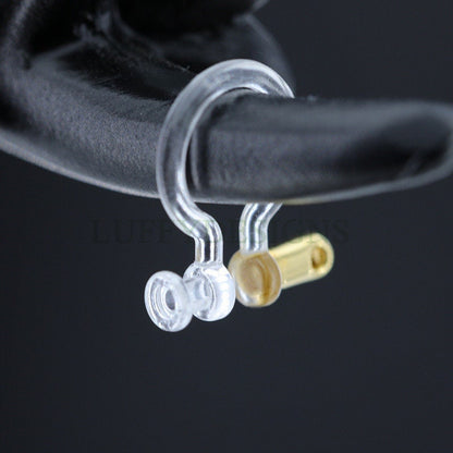 20pcs Invisible clip on earring with double holes, resin earring clip, no pierced earrings clip findings, hypoallergenic clip earrings