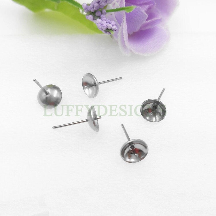 Earring Post Studs Bowl Pad