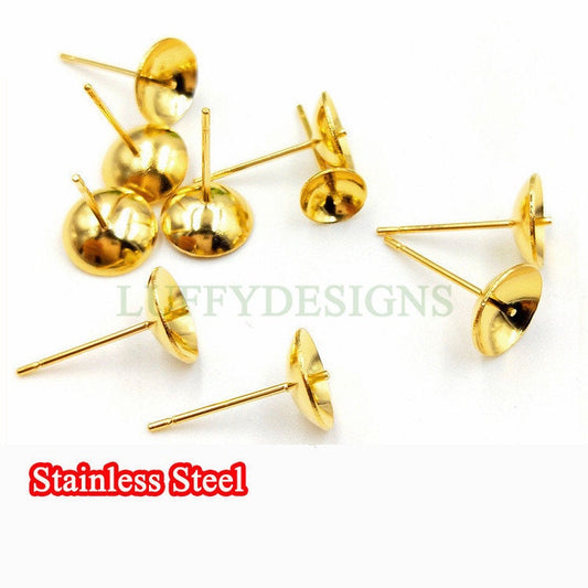 Earring Post Studs Bowl Pad