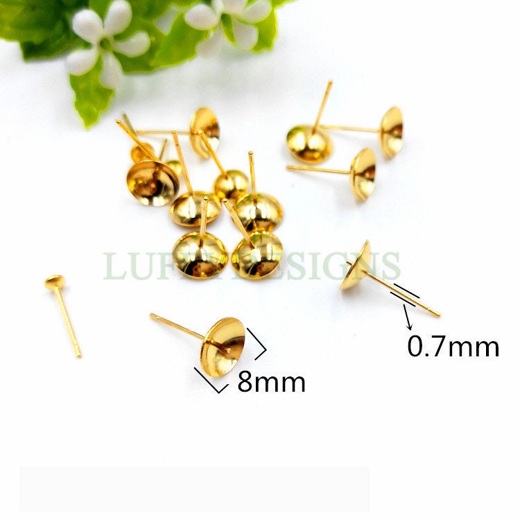 Earring Post Studs Bowl Pad