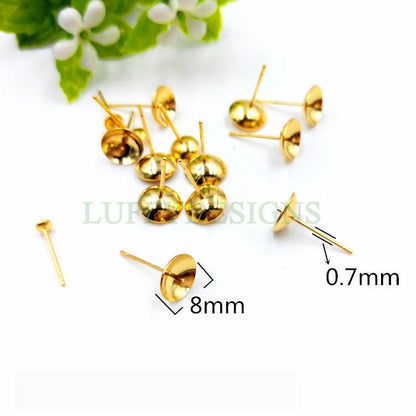 Earring Post Studs Bowl Pad