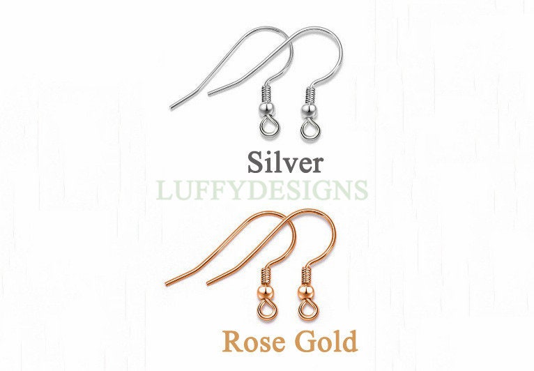 10pcs Gold Ear Wire Hooks, Ball and Coil Earring Hooks, Earring Findings, 316L Stainless Steel Hypo Allergenic French Hooks, Fish Hooks
