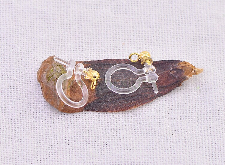 20pcs Invisible clip on earring converter, resin earring clip, no pierced dangle earrings clip findings, hypoallergenic clip earrings