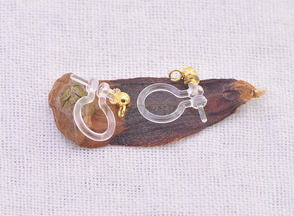 20pcs Invisible clip on earring converter, resin earring clip, no pierced dangle earrings clip findings, hypoallergenic clip earrings