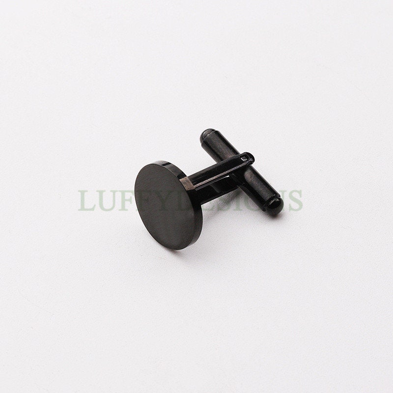 Gold Round Cufflinks ,Round Plane 15/20mm French Cufflinks Blank, Cufflink Base, Cufflinks Bezel Setting, Mirror Polished Steel Cufflinks