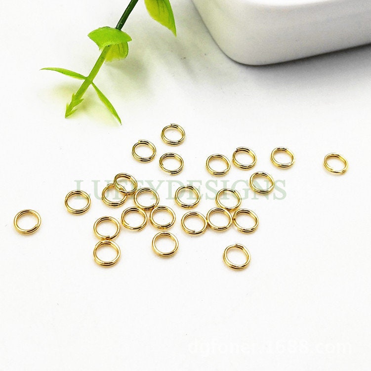 100pcs 22 Gague/ 0.6mm, Double Loop Split Jump Rings, 304 Stainless Steel, 5mm /6mm /7mm /8mm /10mm, Gold Split Jump Rings, Link Connector