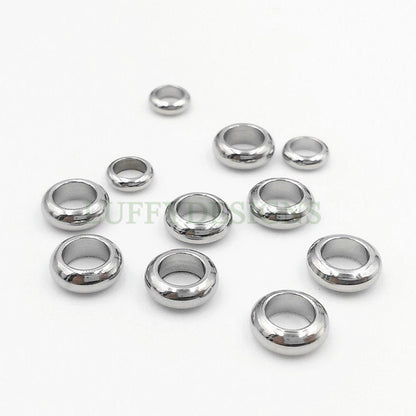 20pcs Gold Roundel Spacer Beads, Seamless Circle Ring, Flattened Round Beads, Seamless Round For Bracelet Making, 18K Gold plated