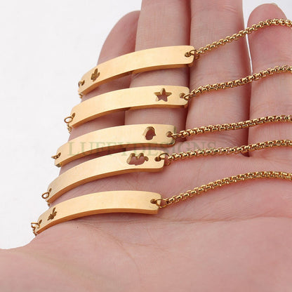 5pcs Bar Bracelet Blank, Bar Bracelet Supplies, Gold Stainless Steel Blanks, Ready to Stampe, DIY Engraving Bracelet, Stamping Blank