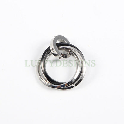 Triple Linked Ring Charm, Three Circles Linked Charm, Interlocking Ring Charm, Stainless Steel Ring Charm, Circles Charms Link Connectors