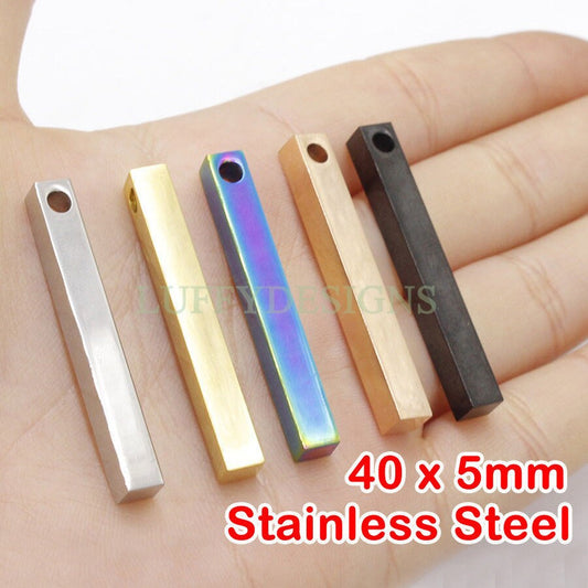 10pcs 3D Bar Blank, 4 Side Mirror Polished, Bar Necklace Supplies, Gold /Rose Gold Bar Blanks, Hand Stamping Blanks, Engraving Supplies