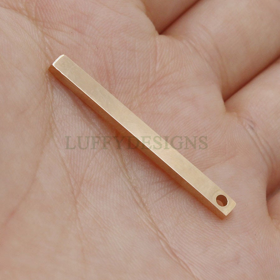 10pcs 3D Bar Blank, 4 Side Mirror Polished, Bar Necklace Supplies, Gold /Rose Gold Bar Blanks, Hand Stamping Blanks, Engraving Supplies