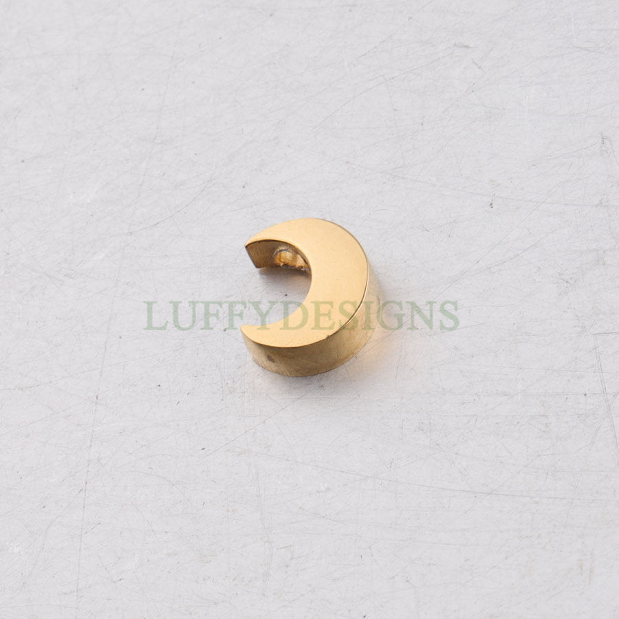 10pcs Crescent Moon Charms, 3D Moon Beads, Gold Moon Beads, 18K Gold/ Rose Gold plated Stainss Steel, Mirror Polished Moon Findings